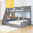 Twin Over Full Bunk Bed With Shelves, LED And Drawer-508588822