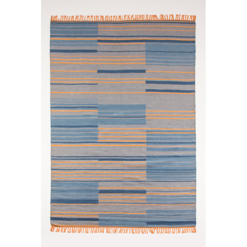 Turquoise Geometric Hand Woven Area Rug, Runner 70 x 250cm