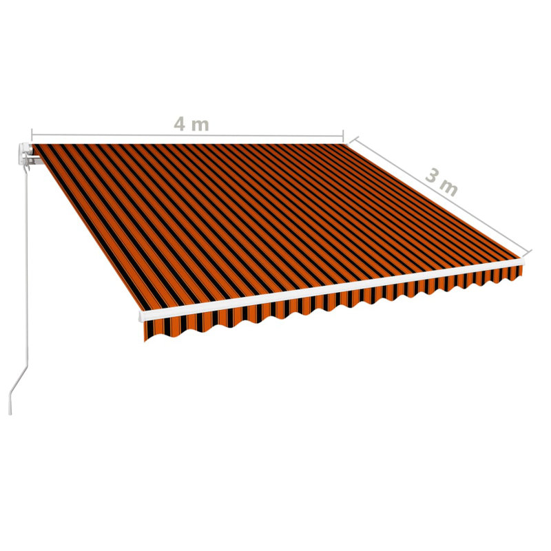 Dakota Fields 4cm W x 3cm D Polyester Brown/Black Cover Retractable Patio Awning