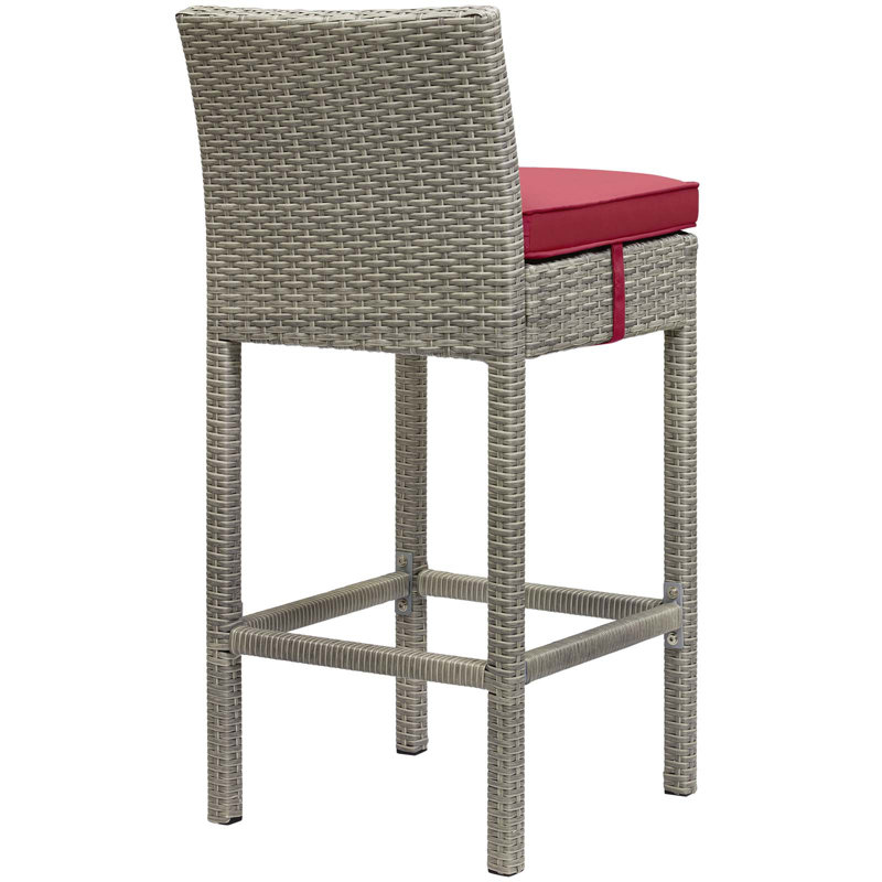 Tabouret de bar Havenside Home Bocabec, Rouge, Brun