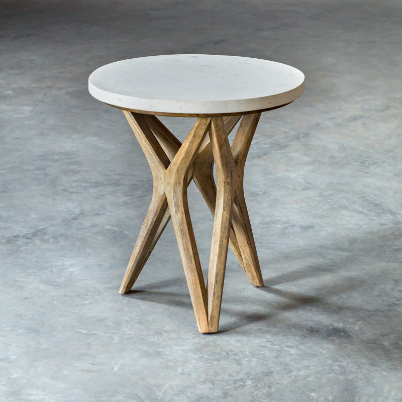 Stone Cross Legs End Table