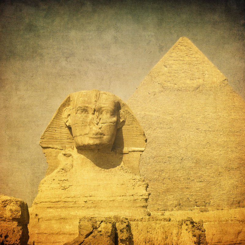 Sphinx And A Pyramid by Javarman3 - Wrapped Canvas Print, 30cm H x 30cm W