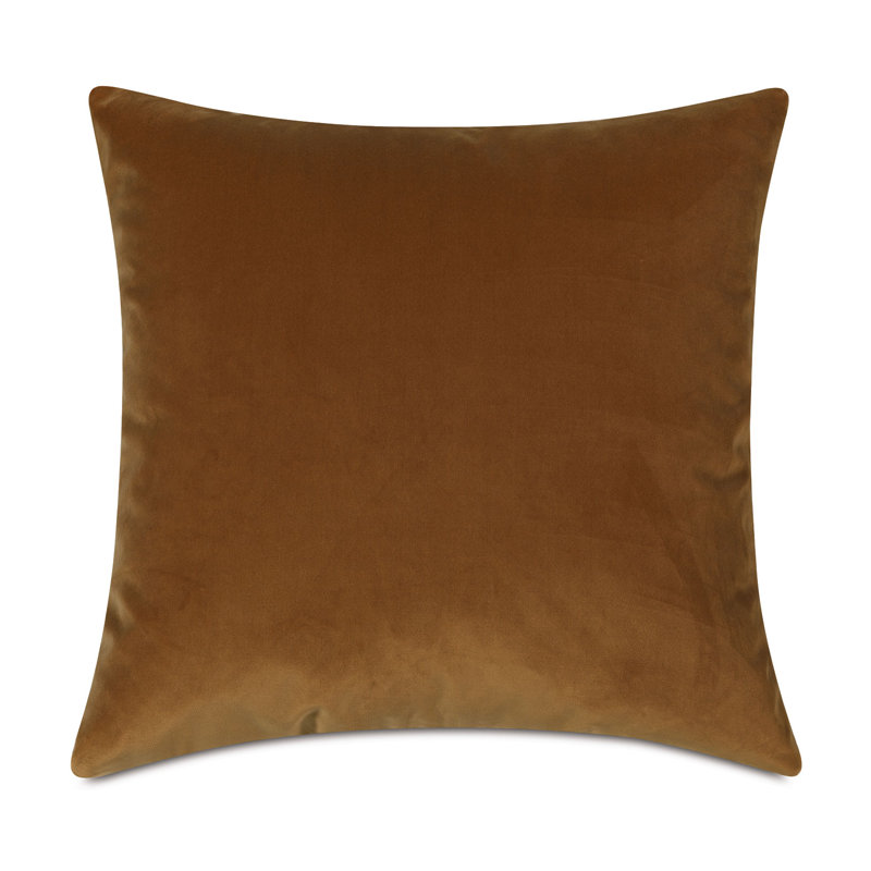Uma Velvet Square Pillow Cover & Insert, 22"H x 22"W x 5"D, Gold