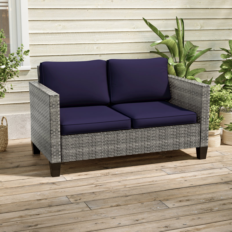 Canapé d'extérieur pour causeuse de patio, Gris, Marine