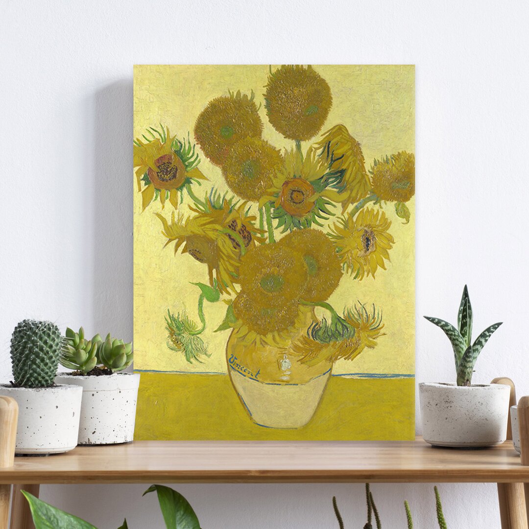 Leinwandbild Vase mit fünfzehn Sonnenblumen von Vincent Van Gogh