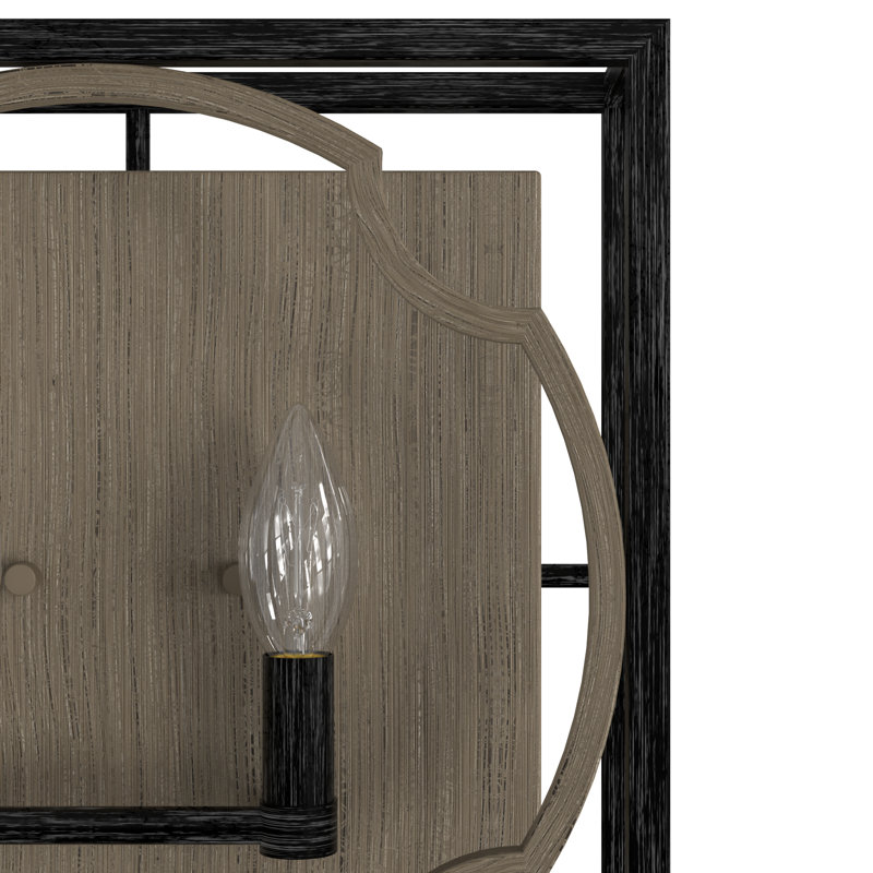 2 - Light Dimmable Flush Mounted Sconce, Black