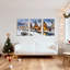 Ensemble de 3 tableaux sur toile représentant un village d'hiver sous la neige-121089003