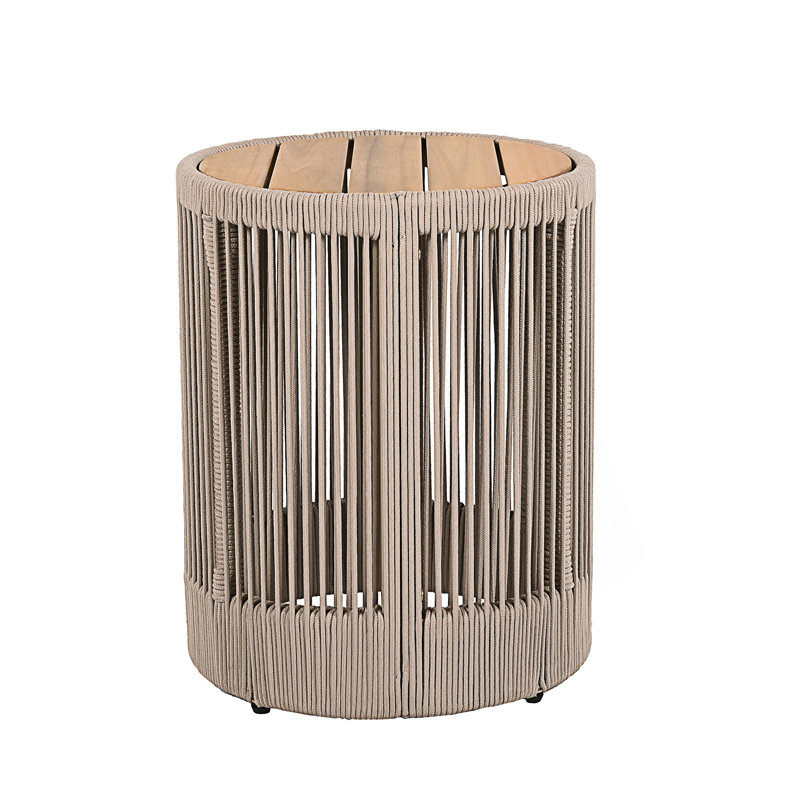 Table d'appoint d'extérieur en corde de rotin