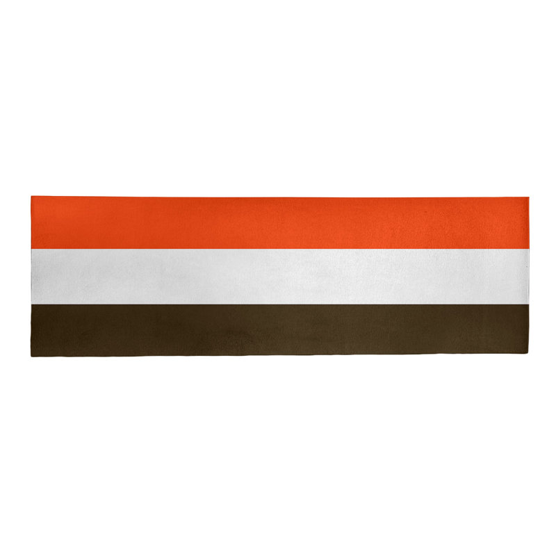 Tapis de zone en poly à rayures de football de cleveland, Tapis de couloir 2 pi 6 po x 8 pi