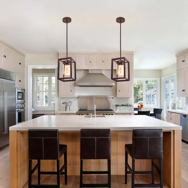 17 Storeys 1 - Light Single Rectangle Pendant Lights, Bronze