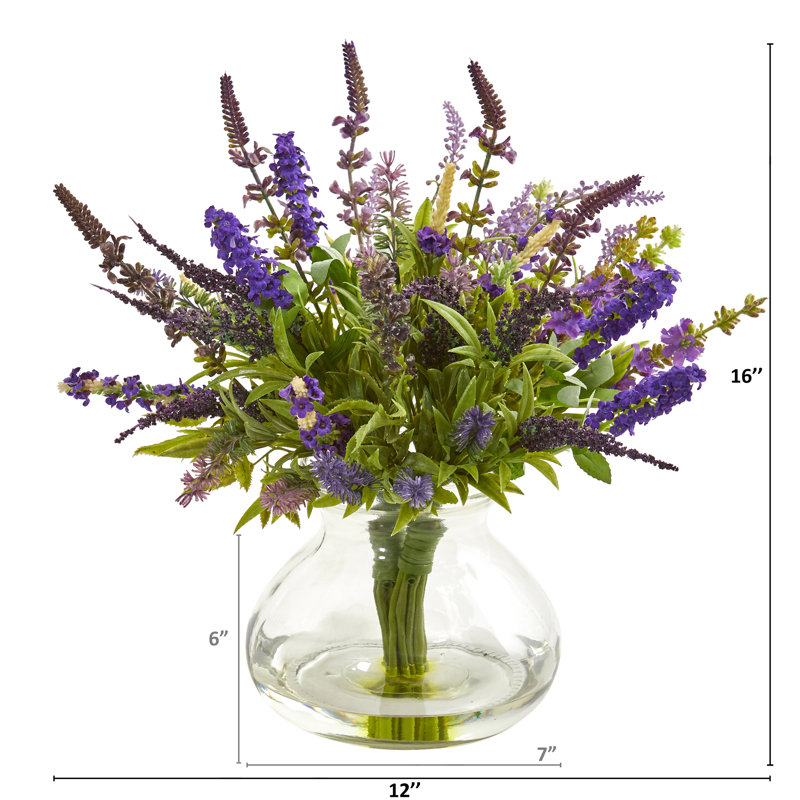 Arrangement floral lavande artificiel en vase