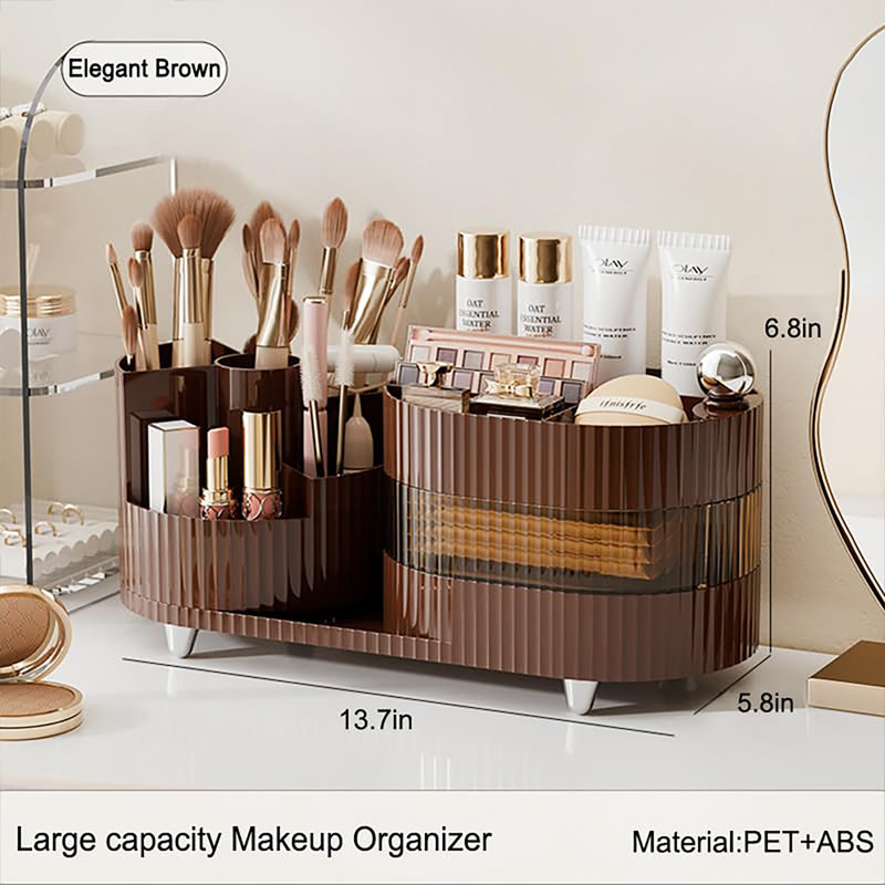 Organisateur de meuble-lavabo rotatif, Brun