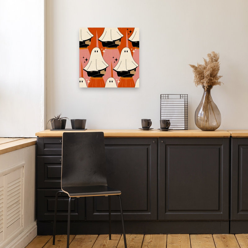 «Chic Ghostly», motif d'art abstrait abstrait contemporain contemporain, H 18 po x l 18 po