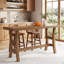 63" Solid Wood Farmhouse Pub Table – Rectangular High Top Bar Table With Footrest, Retro Brown  