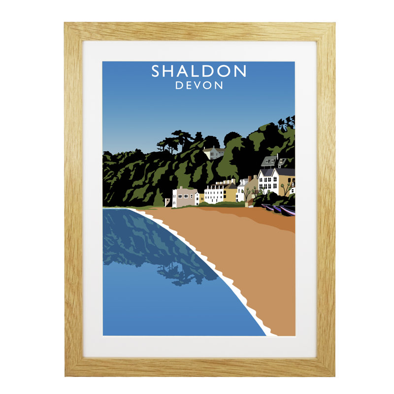 'Shaldon 2' by Richard O'Neil - Print, Oak Wood Frame, 43.5 cm H x 33.5 cm W x 2.2 cm D