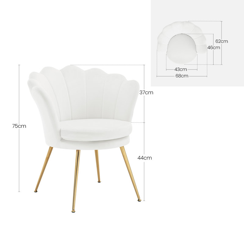 Velvet Armchair, White