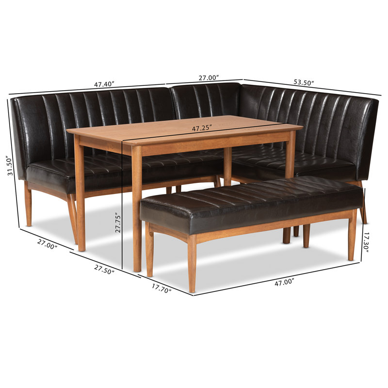 Hilley 6 - Person Four Leg Dining Set, Black, Black, 4 Pieces