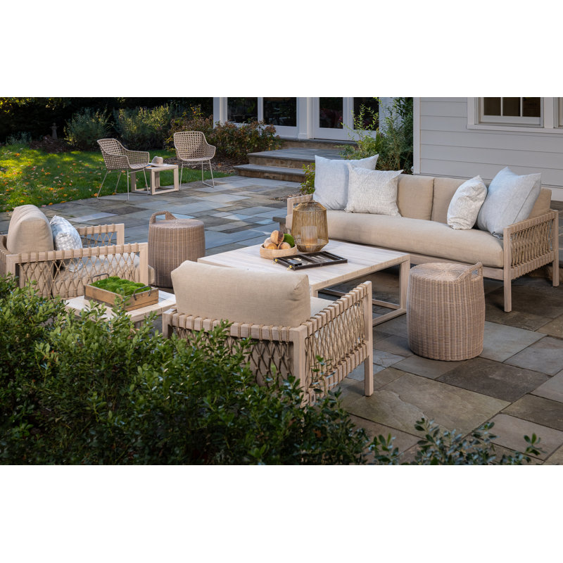 Chatham Outdoor Ottoman, Ivory