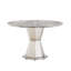 Table de salle à manger ronde en marbre de 47 po, table de cuisine moderne avec plateau en faux marbre ultrabrillant et base en acier inoxydable pour la salle à manger et la cuisine-1255988070