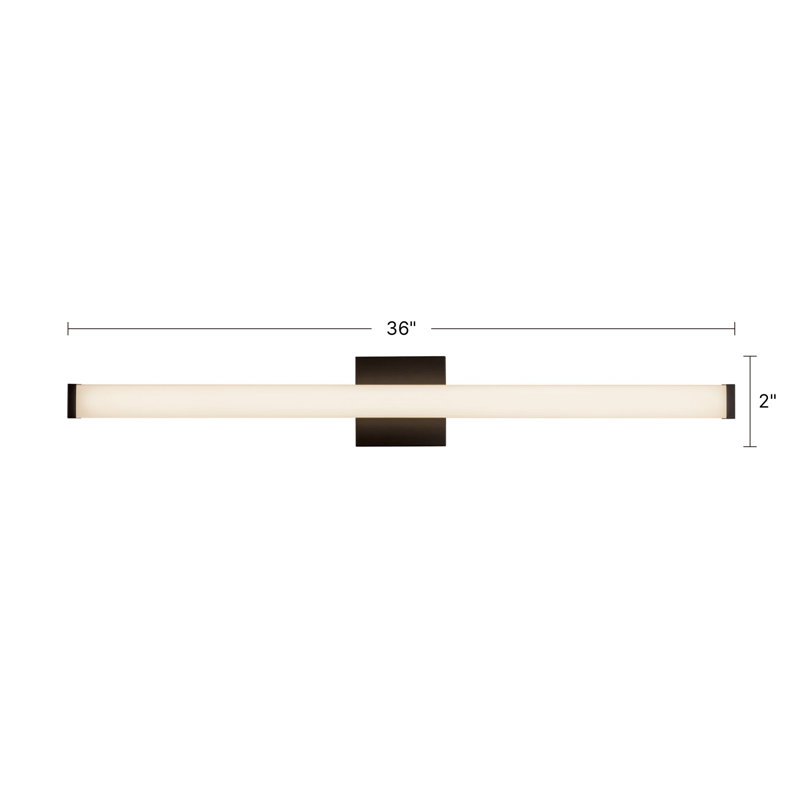 Geri 36-in Black dimmable LED Wall Sconce, Matte Black