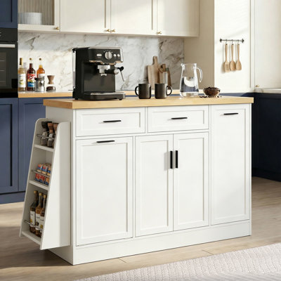 Madison 48.8'' Kitchen Island With Trash Can Storage