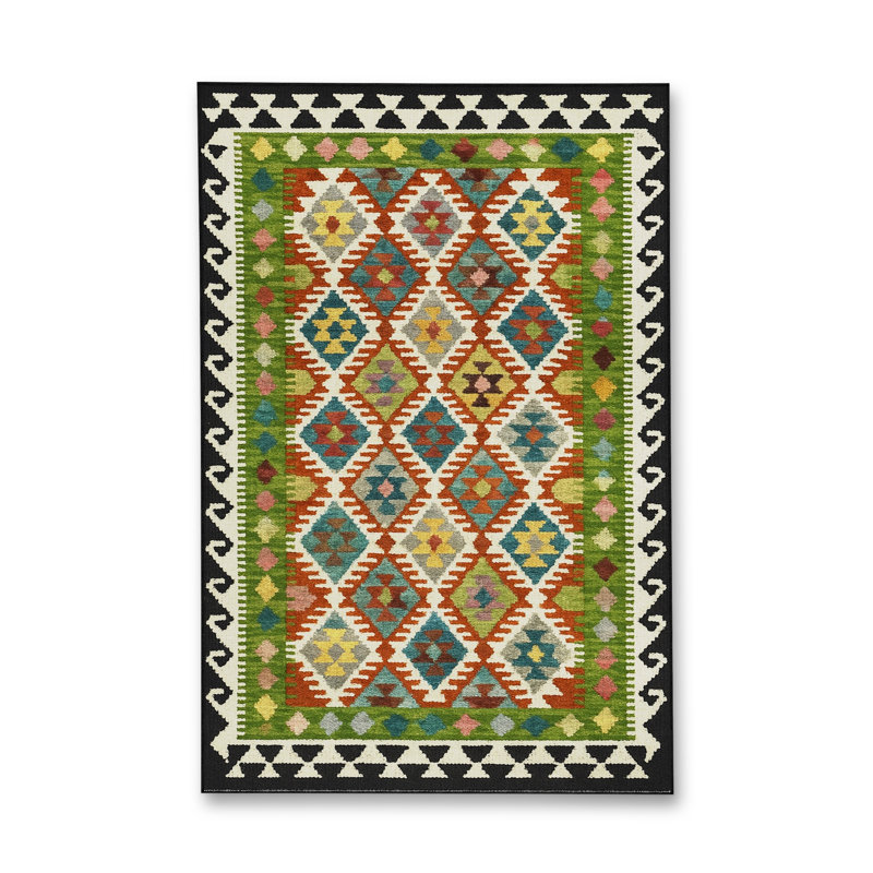 Tapis tissé vert Mosso, 6'7" x 9'10"