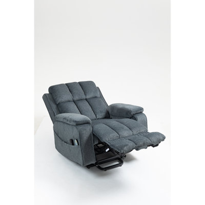 Comfort Recliners With Heat Massage Chenille Blue-green Multifunctional Relaxation