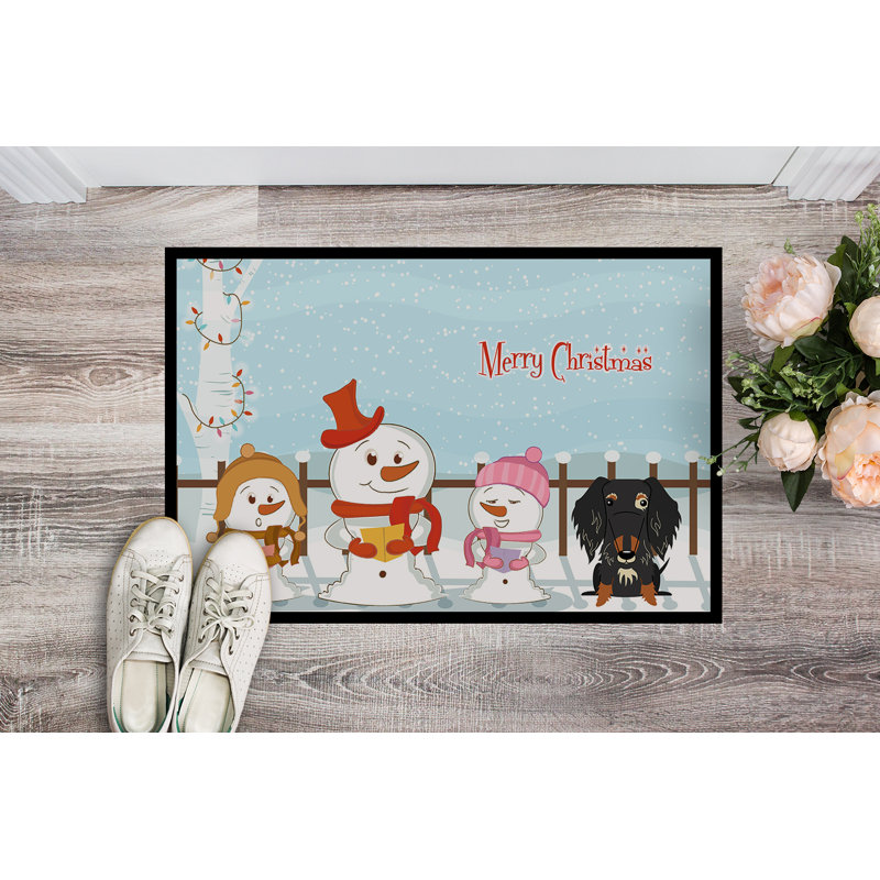 Paillasson Burlap Merry Christmas Carolers, Rectangle 1 pi 6 po x 2 pi 3 po