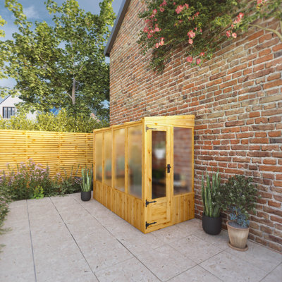 4 Ft W x 8 Ft D Lean-to Greenhouse