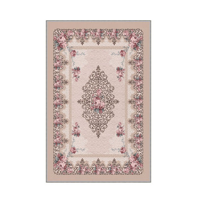 Stylish Hall Carpet (3.3 x 6.6 ft), 100% Polyester, 0.3 in Pile Height | Antibacterial, Non-Slip PVC Felt Dot Underside | Machine Washable, 3D Digital Print, Durable & Easy to Clean | Perfect for Entryway & Living Areas