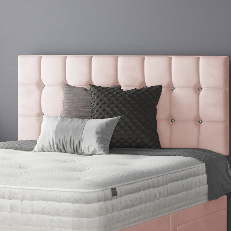 Rochester Upholstered Headboard, Double (4'6), Pink