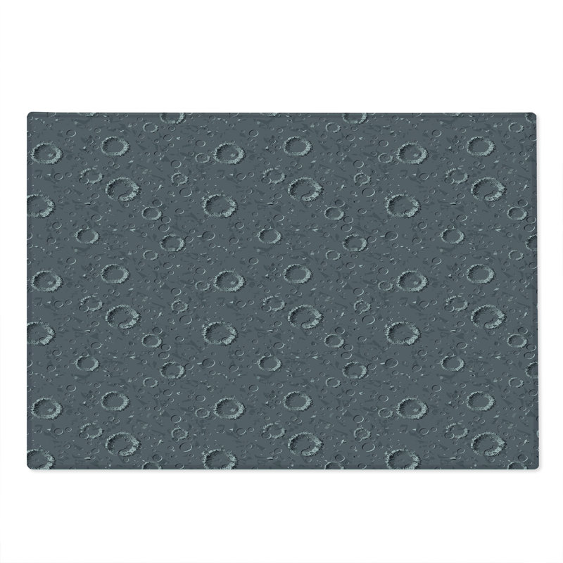 Ambesonne Space Cutting Board Large Size Asteroid Surface Crater Dimgrey