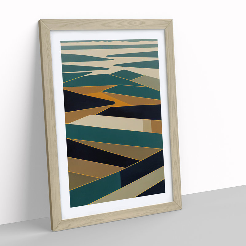 Shining Abstract Art - Framed Print, 46cm H x 34cm W x 2cm D, Oak Framed