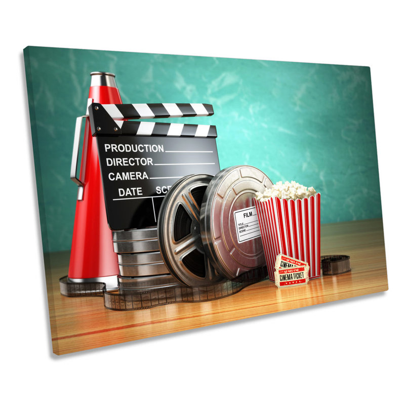 Cinema Room Film Movie - Wrapped Canvas Print, 40.6cm H x 61cm W x 2cm D