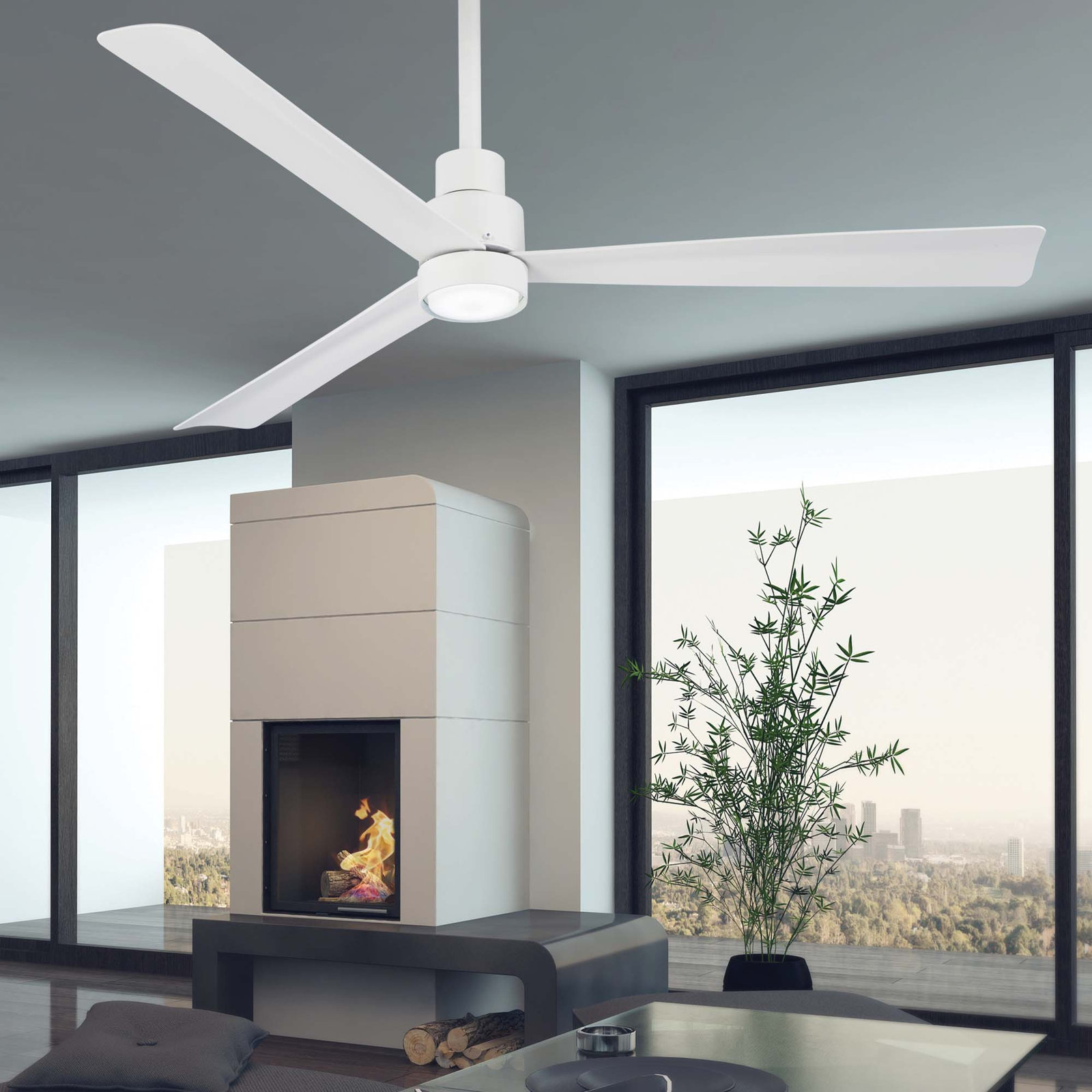 Simple 52" Outdoor Ceiling Fan, Flat White