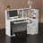 55.9" L-Shaped Corner Desk With Lockable Cabinet, Keyboard Tray & Cable Management