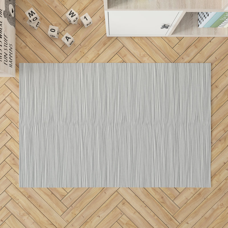 Eric Kids Play Mat, Rectangle 4' x 6', Ivory/Charcoal