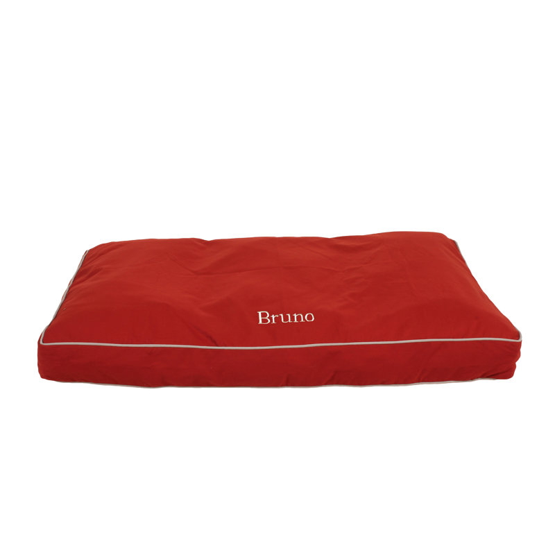 Lit pour animal de compagnie rectangulaire classique avec housse amovible, Grand (l 42 po x P 30 po x H 4 po), Rouge, Oui