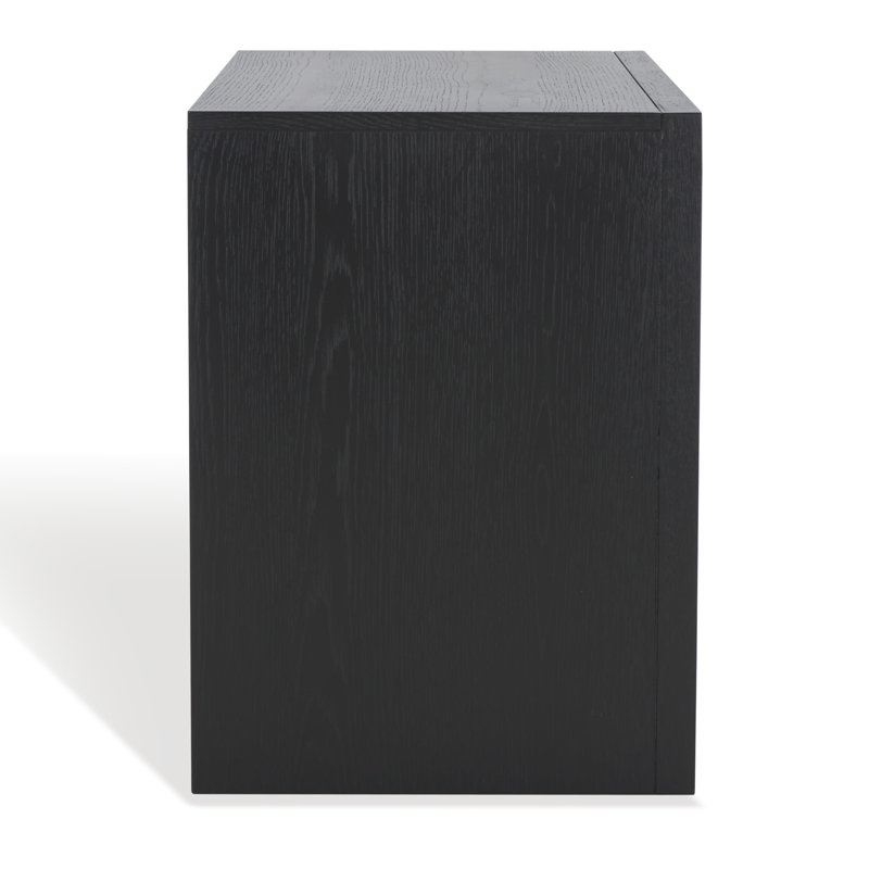 Darnell Wood 1 Drawer Nightstand, Black