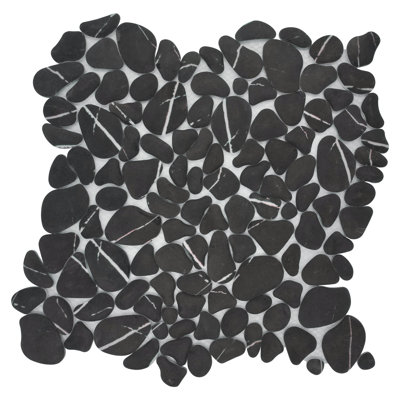 10.6" x 10.6" Pebble Recycled Glass Floor and Wall Mosaic Tile