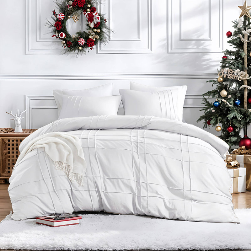 Ensemble d'édredon Harris, Gris, Édredon pour grand lit + 2 taies décoratives