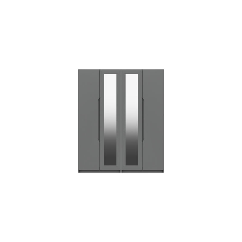 Alianys 4 Door Manufactured Wood Wardrobe, Dust Grey Gloss
