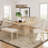 6-Piece Extendable Dining Table Set With Removable Leaf, Dining Bench, 4 Upholstered Dining Chairs