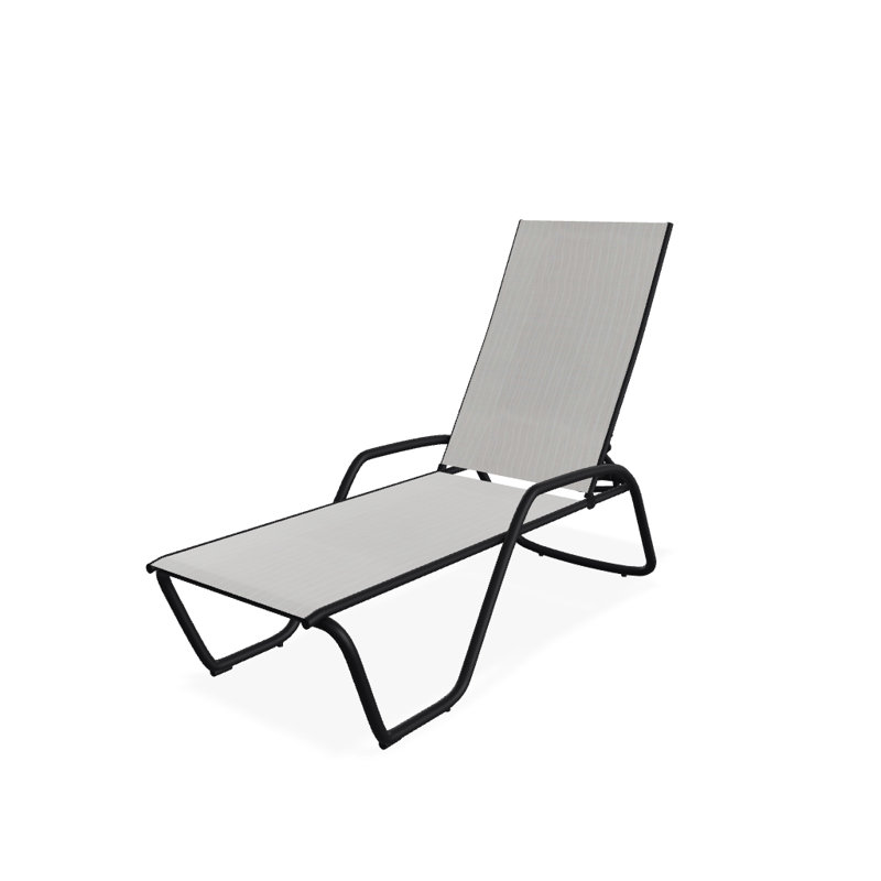 Outdoor Rust-Resistant Metal Chaise Lounge, Textured Desert, Amalfi