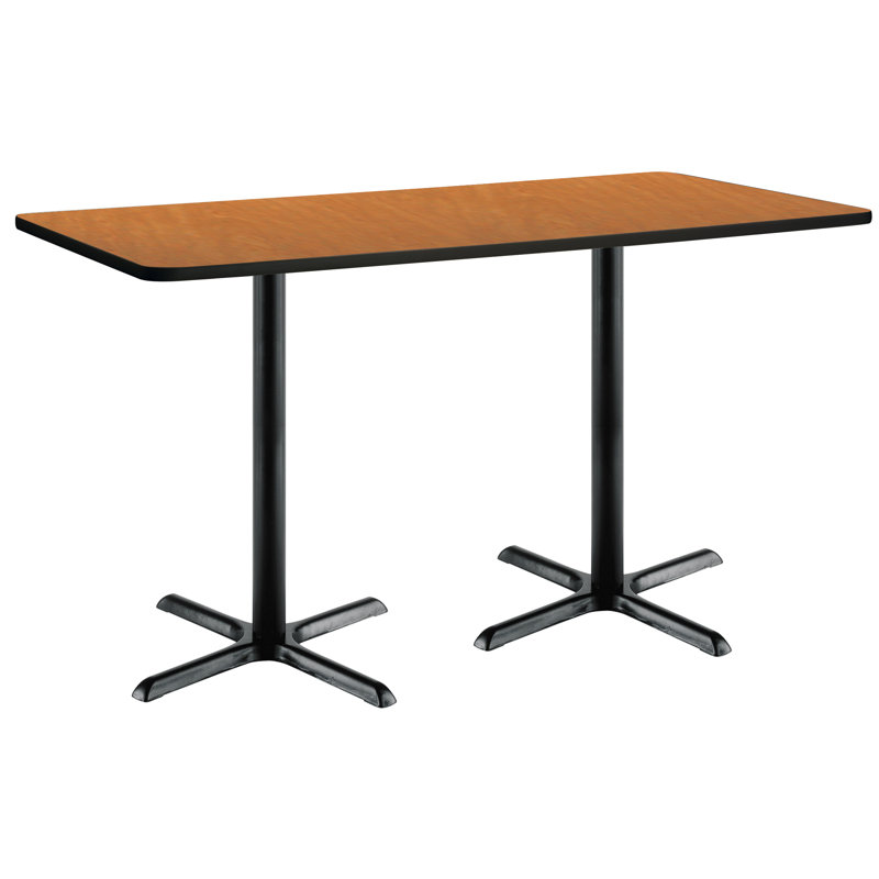72" L Breakroom Table and Chair Set, Medium Oak, 42" H x 36" W x 72" L