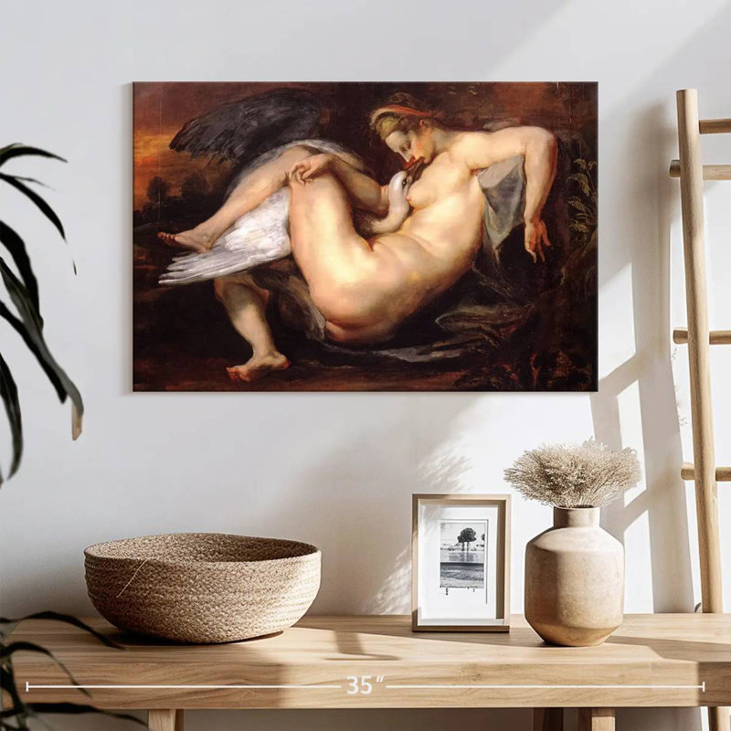 Leisha Leda et le cygne 1601, H 16 po x l 24 po