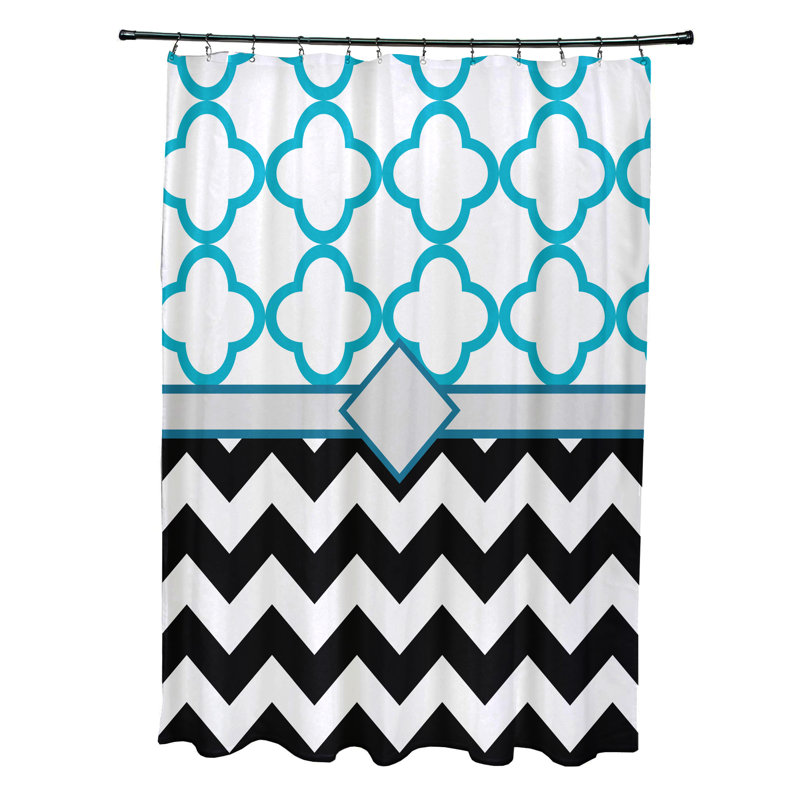 Geometric Shower Curtain, Raven