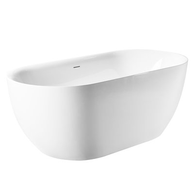 63" X 30" Freestanding Soaking Acrylic Bathtub