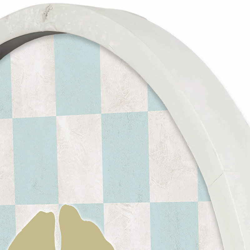 «Beathe Sand Dollar Check», reproduction encadrée blanche 20 x 20, Blanc