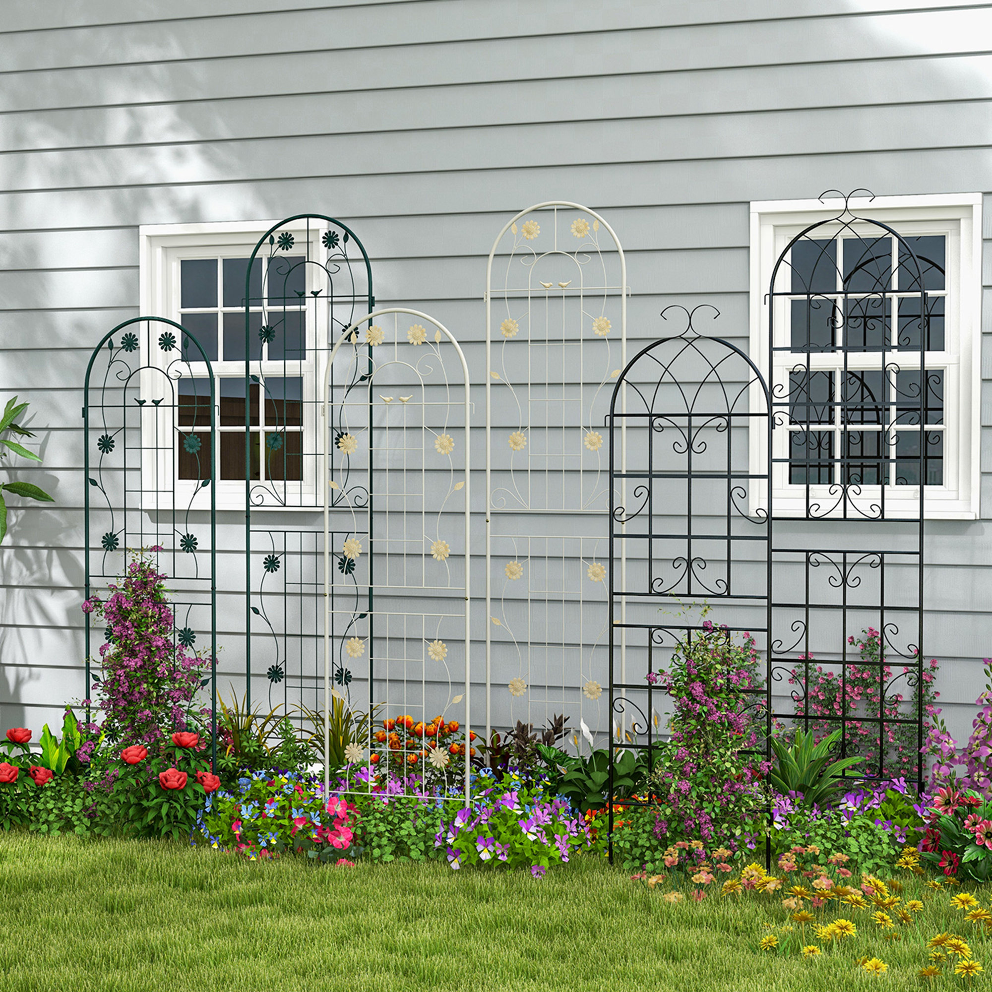 Ebern Designs Venton 71'' H x 20'' W Metal Arched Trellis | Wayfair